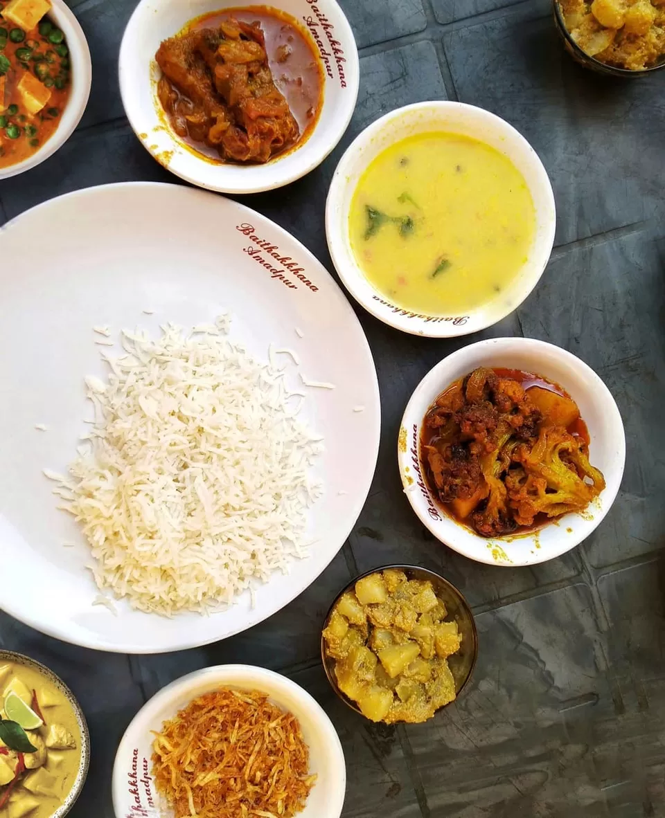 Bengali home-cooked thali, served farm fresh