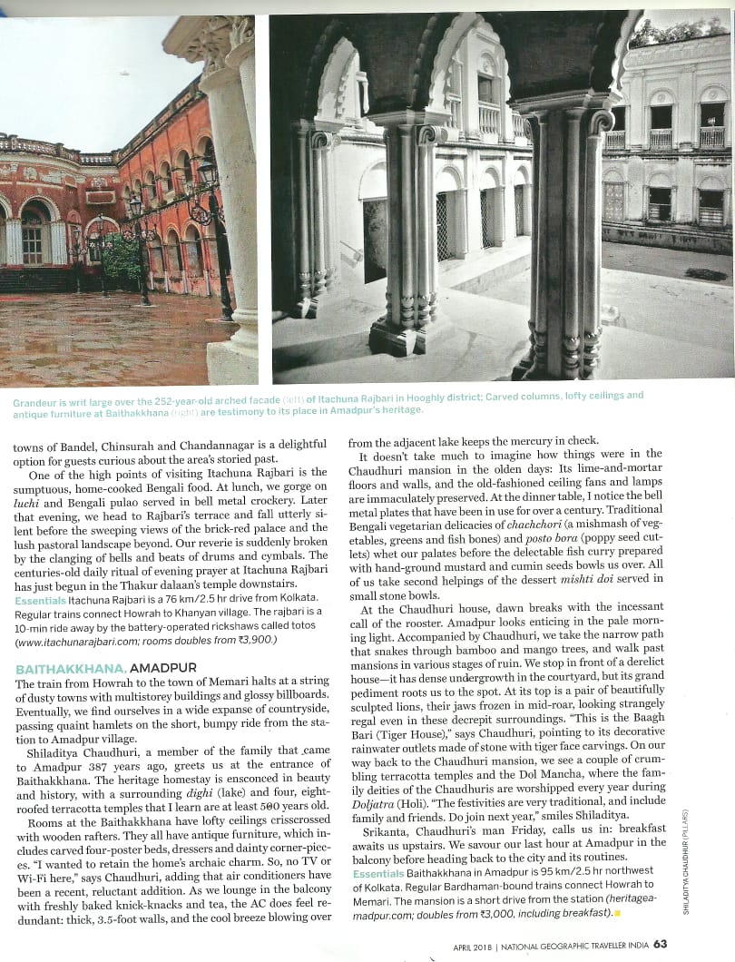 National Geographic Traveller India feature mentioning Amadpur